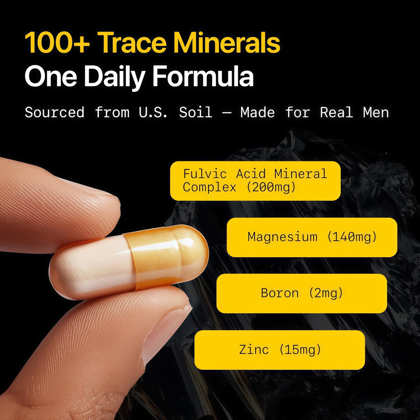 Menerals Mens Multivitamin, Trace Mineral Supplement with Fulvic Acid 60Ct