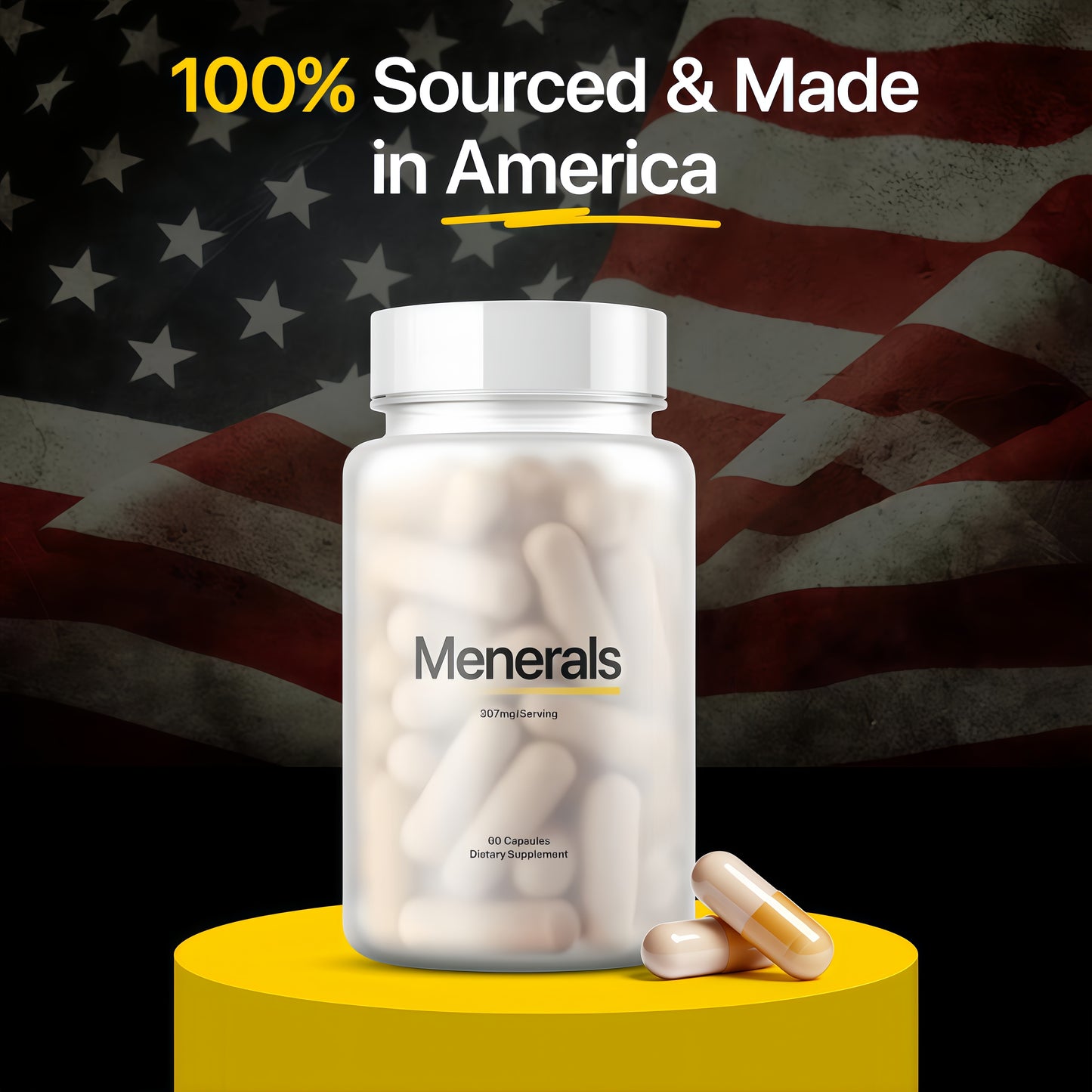 Menerals Mens Multivitamin, Trace Mineral Supplement with Fulvic Acid 60Ct